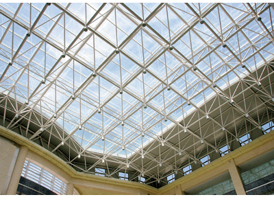 洛寧縣圖書館采光頂網(wǎng)架